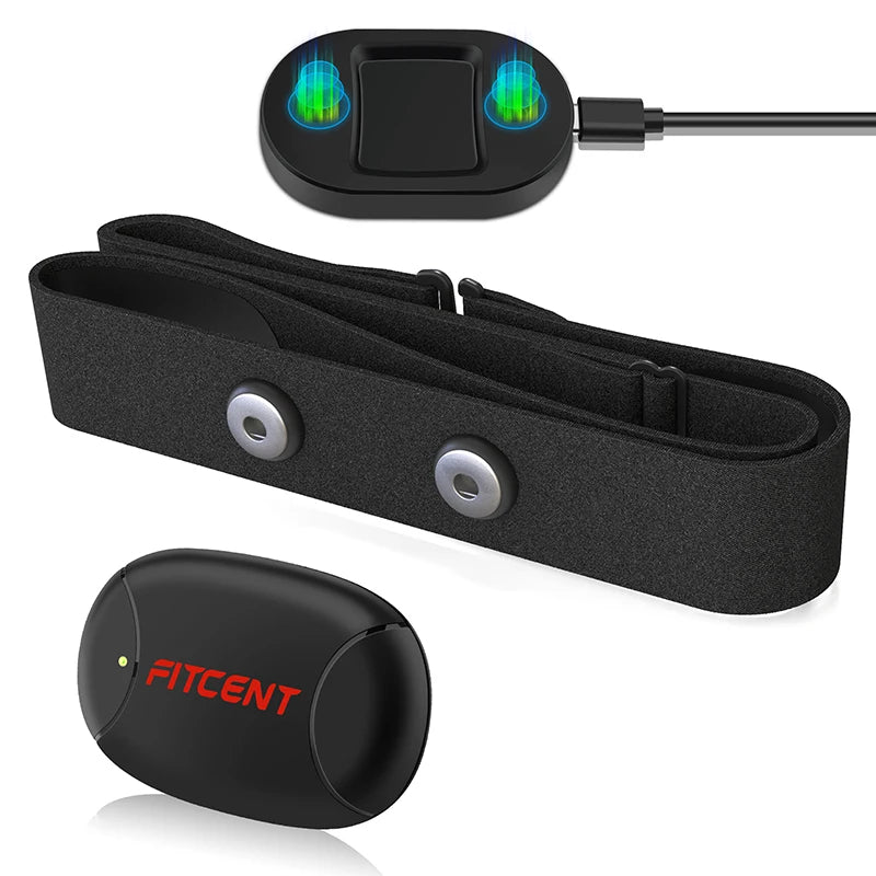 FITCENT Rechargeable Bluetooth Heart Rate Monitor Chest Strap