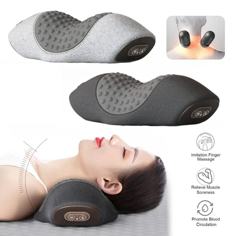 Electric Neck Massager Pillow with Heat & Vibration