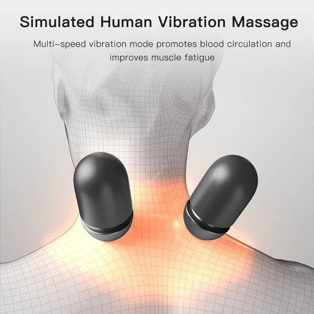 Electric Neck Massager Pillow with Heat & Vibration