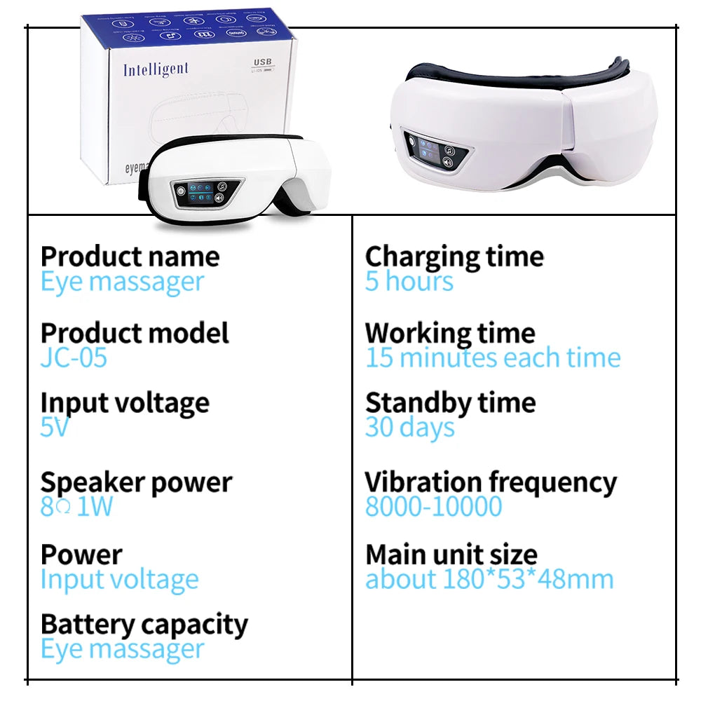 Folding Eye Massager with Vibration, Heat & Air Compression