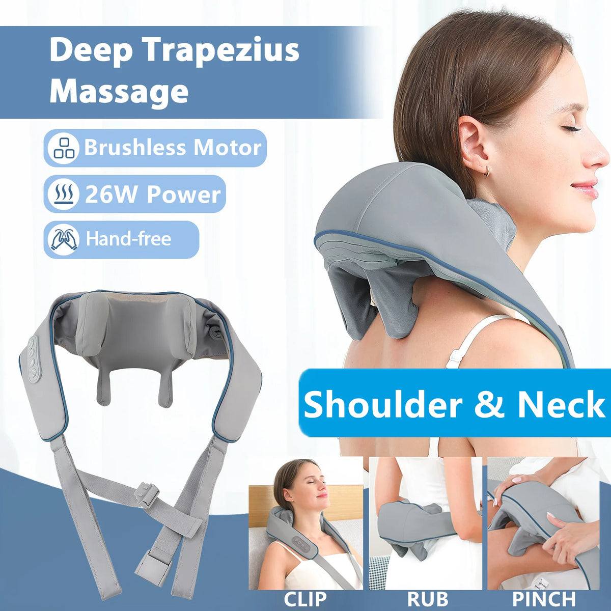 Foreverlily 26W Wireless Neck & Shoulder Massager