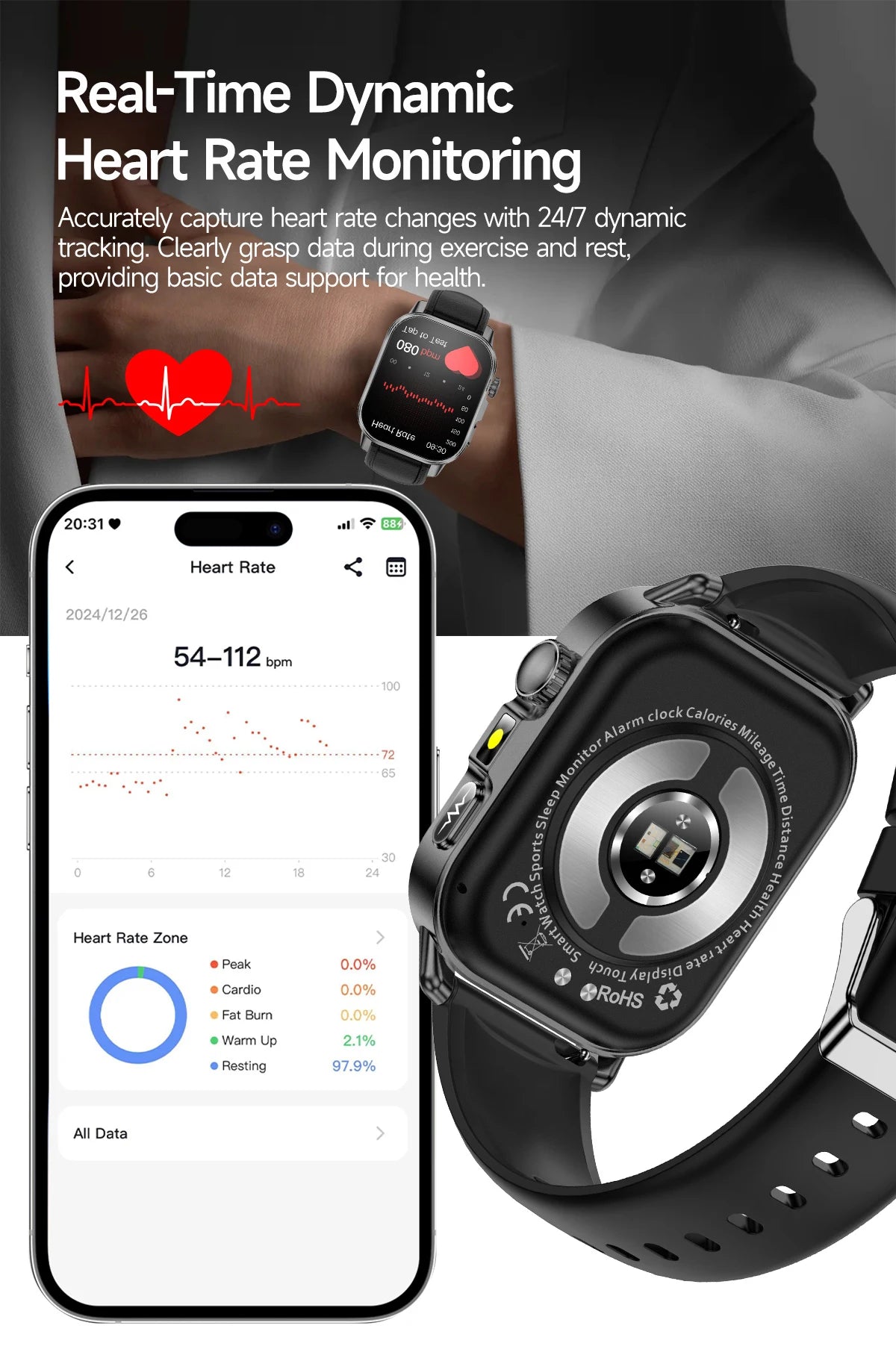 Men’s ECG Health Monitoring Smartwatch with Bluetooth Call