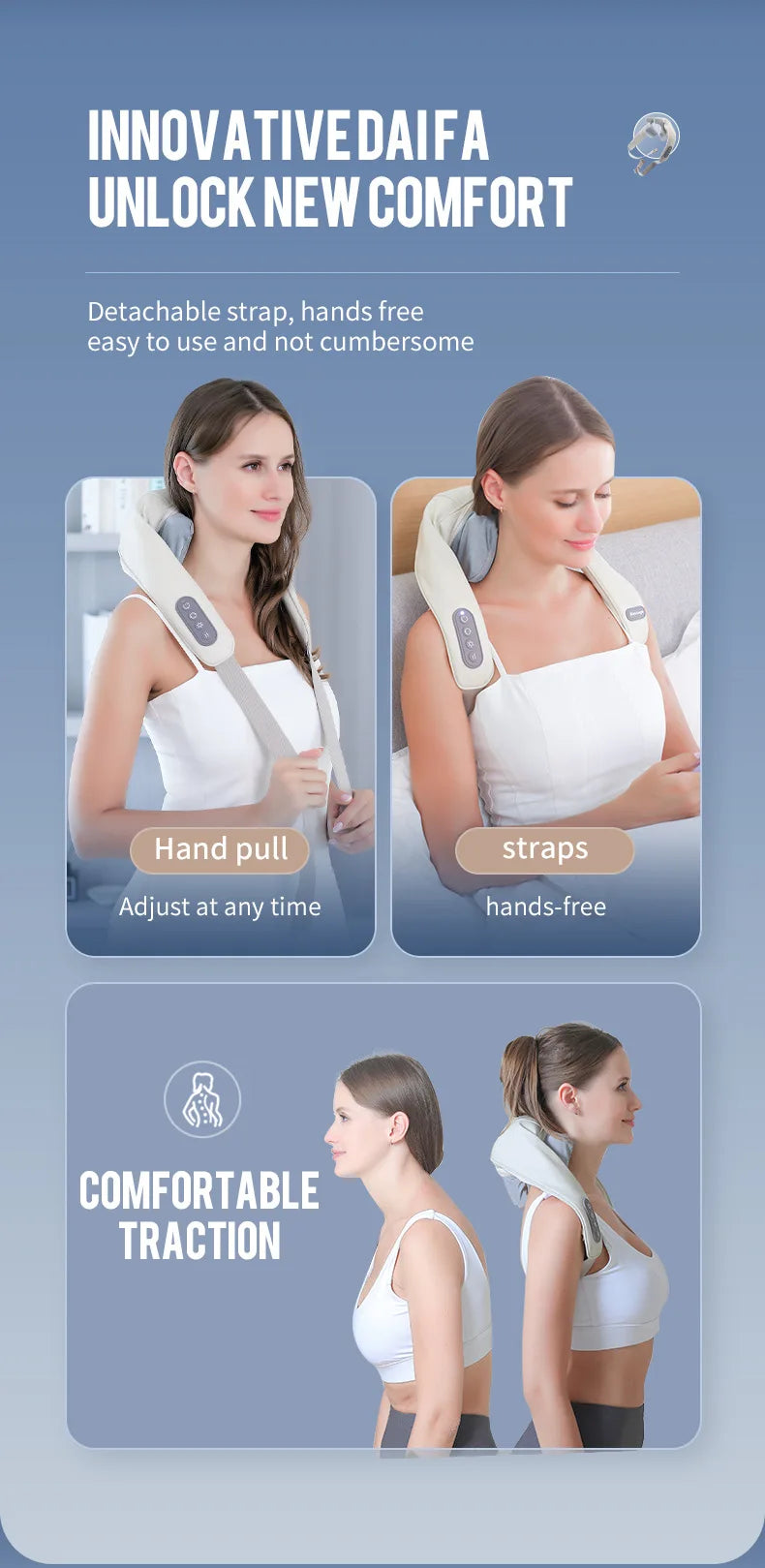 Foreverlily 26W Wireless Neck & Shoulder Massager