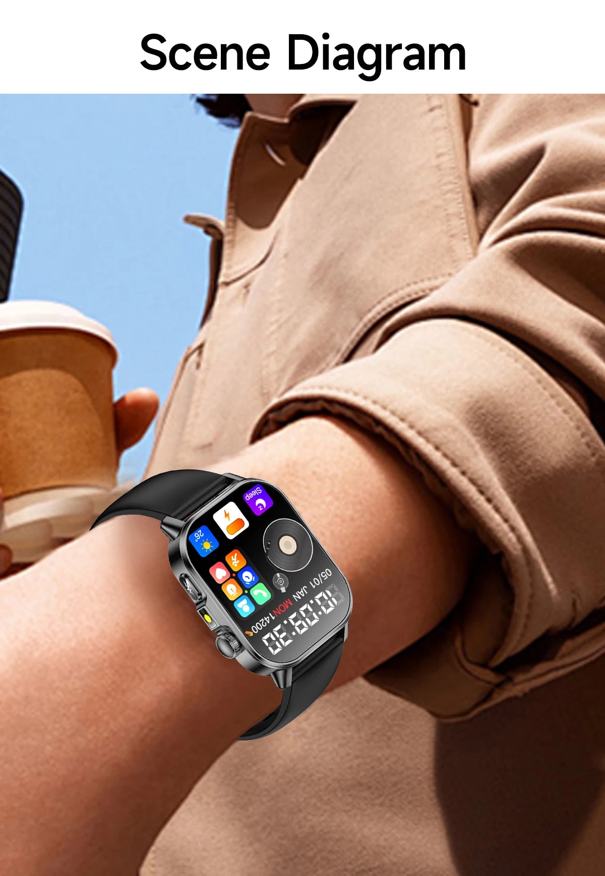 Men’s ECG Health Monitoring Smartwatch with Bluetooth Call