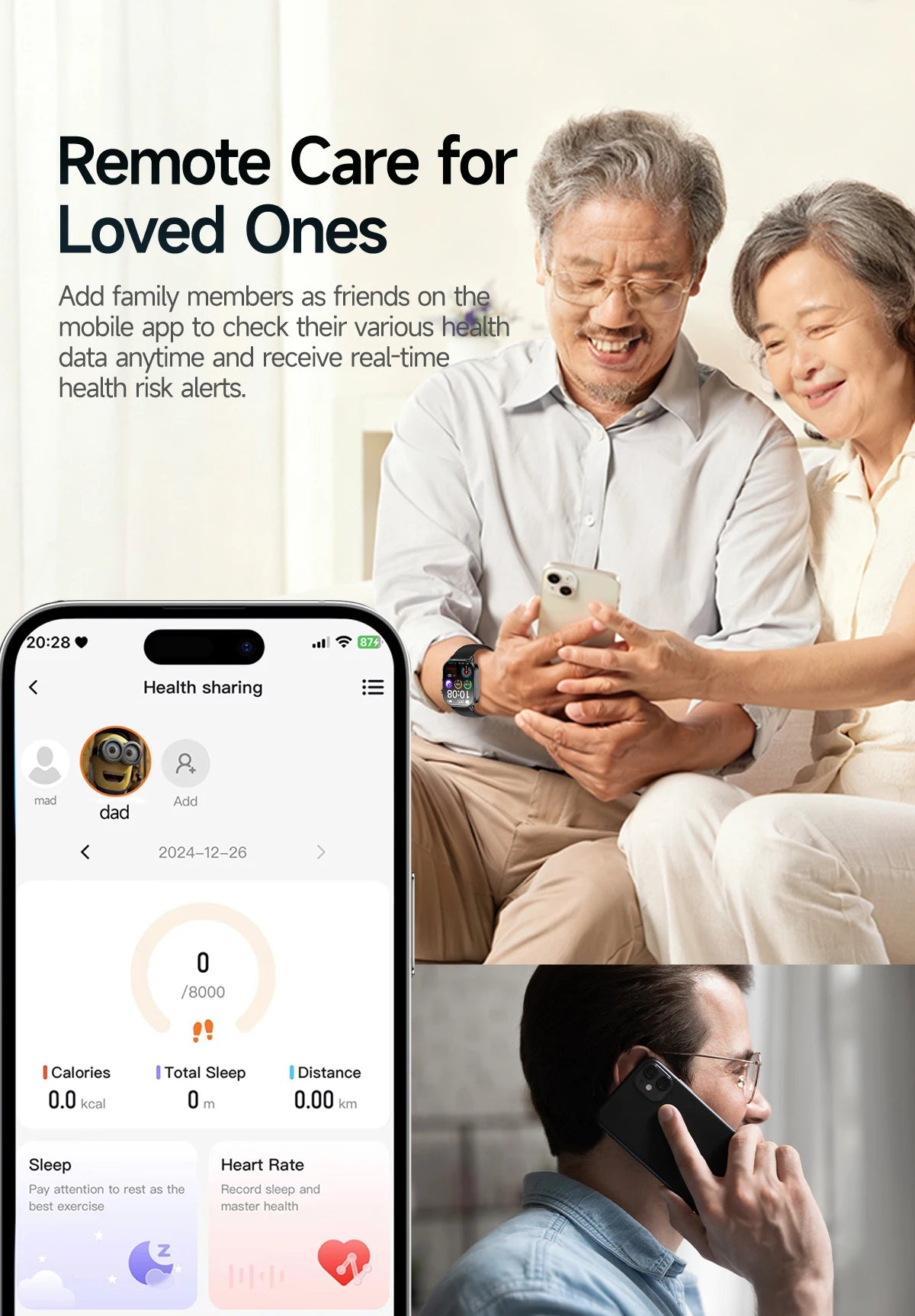 Men’s ECG Health Monitoring Smartwatch with Bluetooth Call