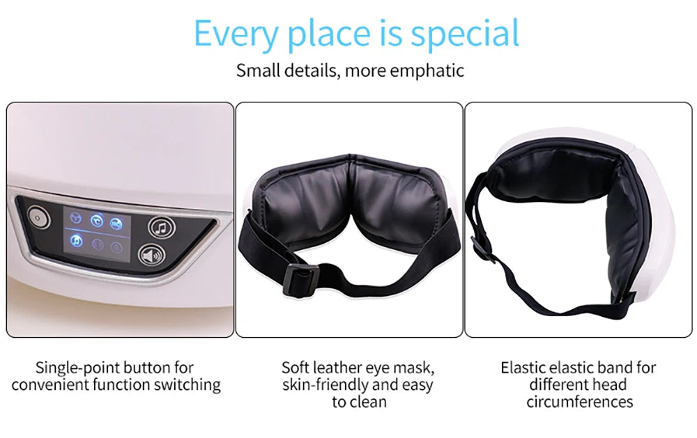Folding Eye Massager with Vibration, Heat & Air Compression