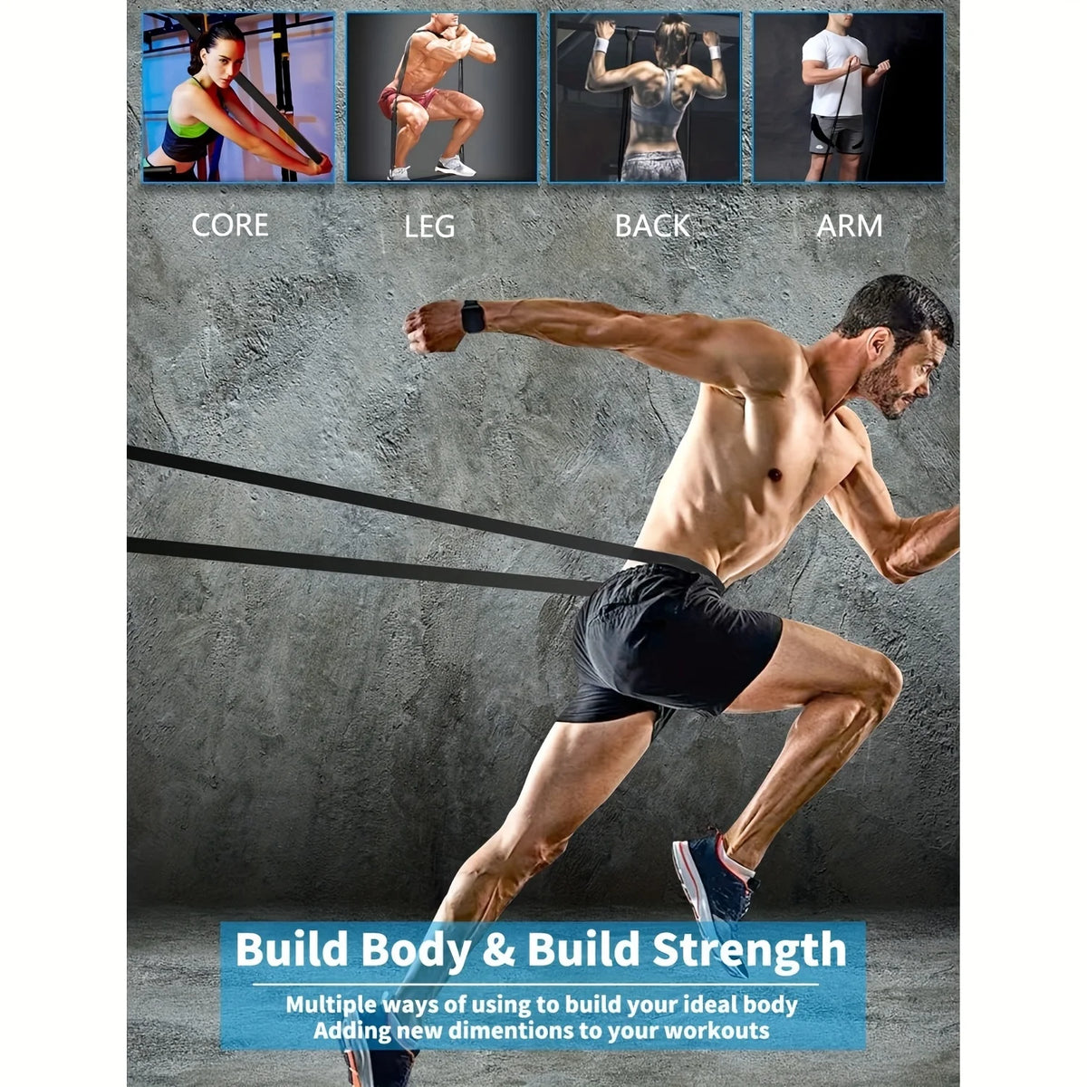 Stackable TPE Resistance Bands for Strength Training