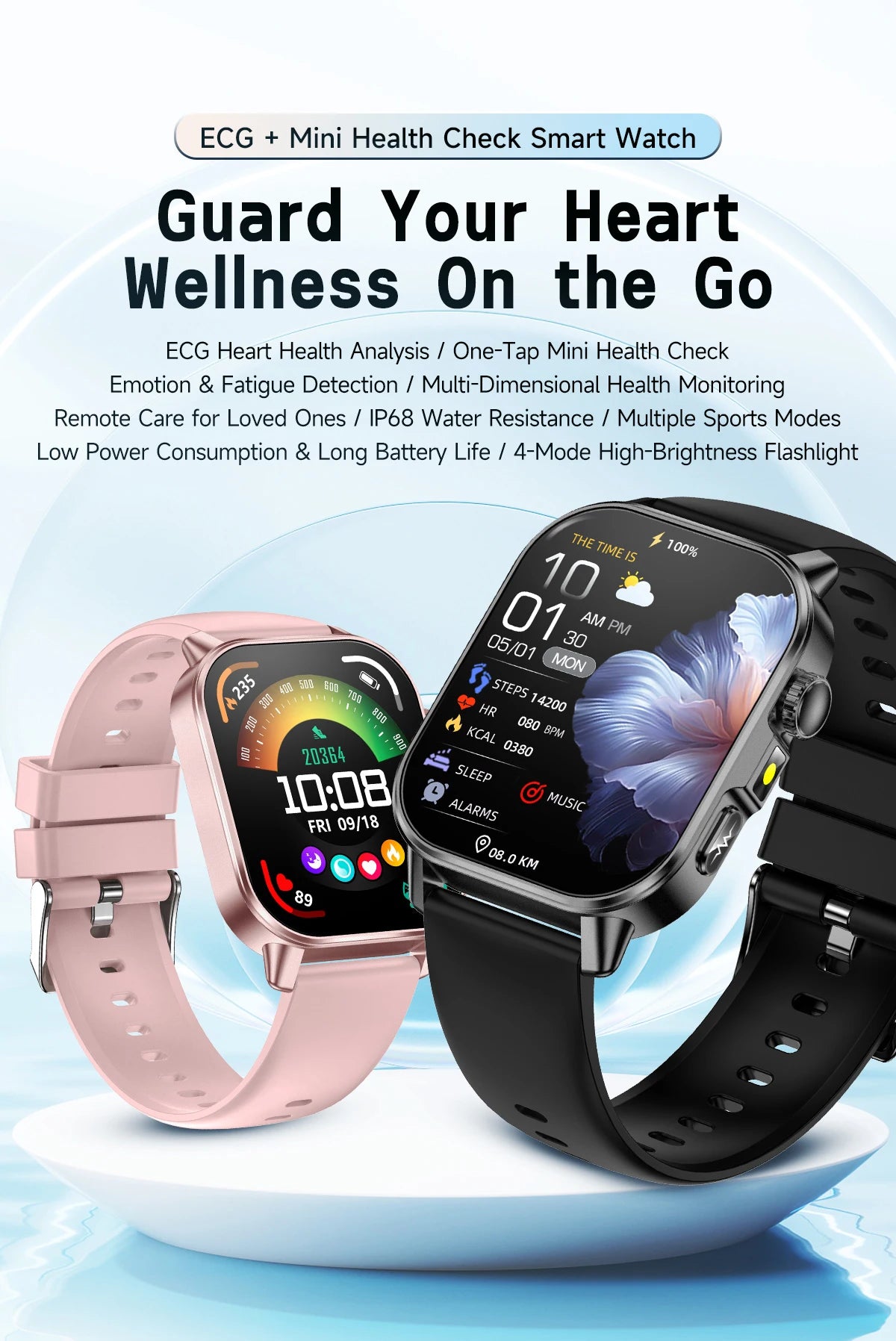 Men’s ECG Health Monitoring Smartwatch with Bluetooth Call