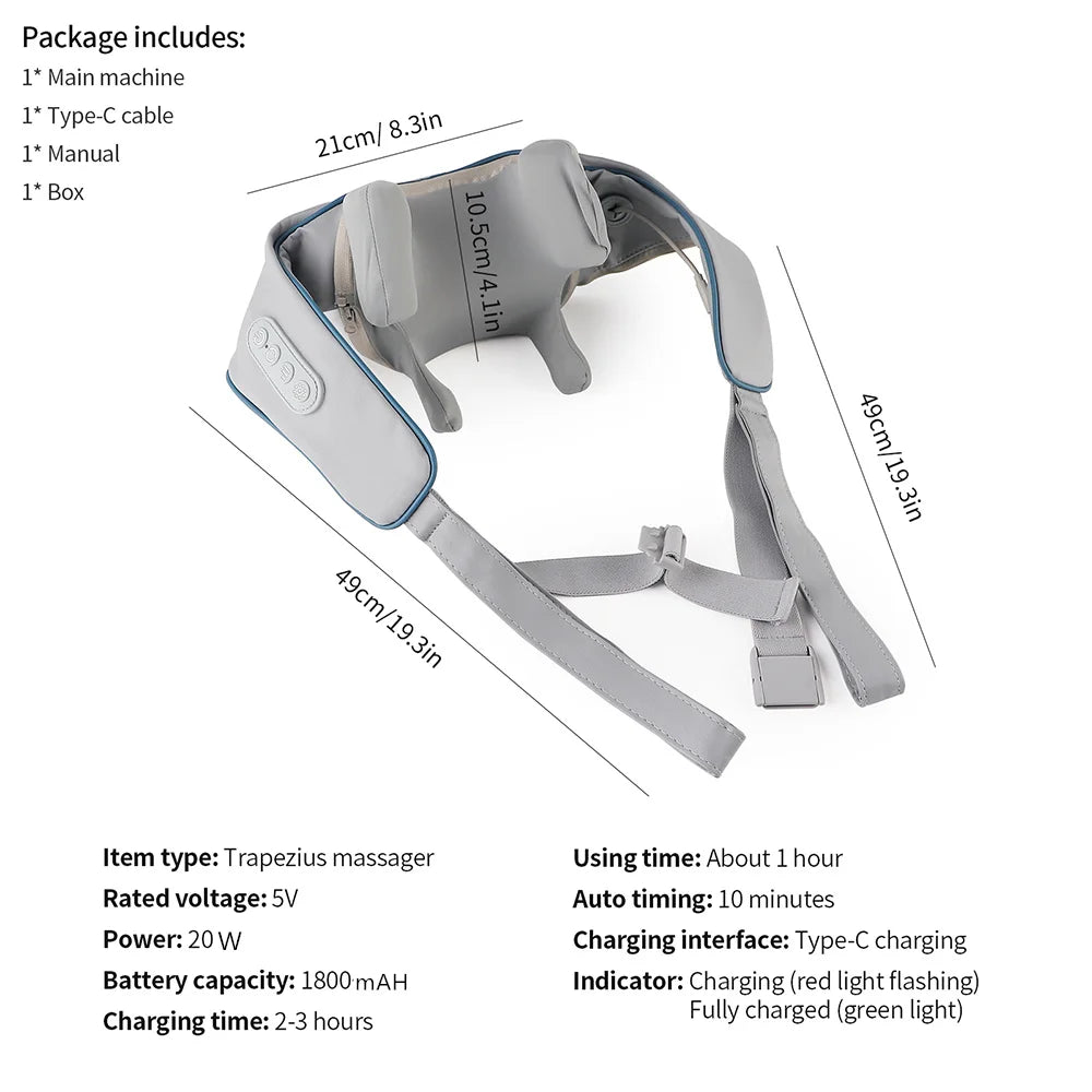 Foreverlily 26W Wireless Neck & Shoulder Massager