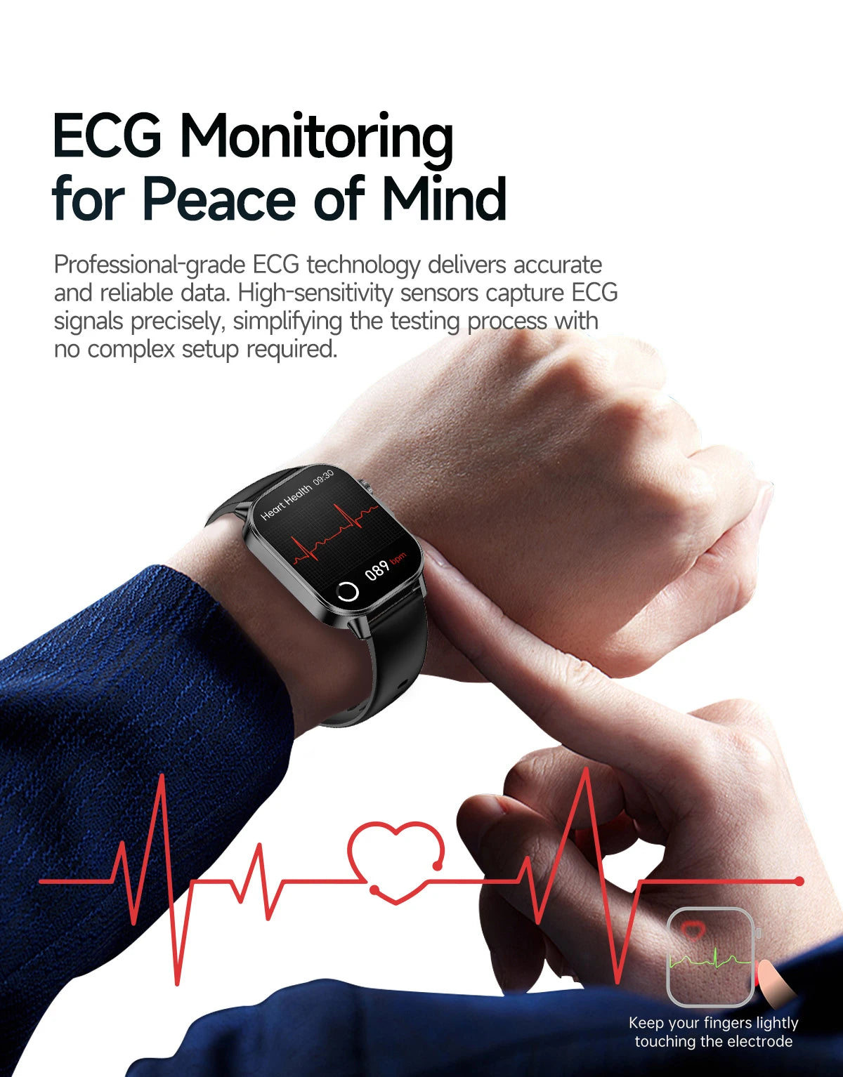 Men’s ECG Health Monitoring Smartwatch with Bluetooth Call