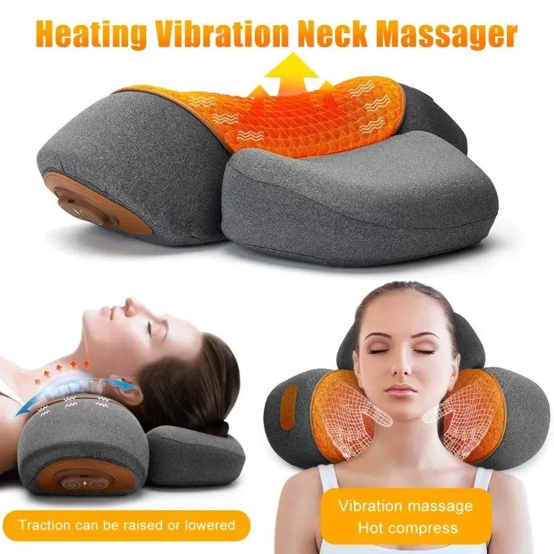 Electric Neck Massager Pillow with Heat & Vibration